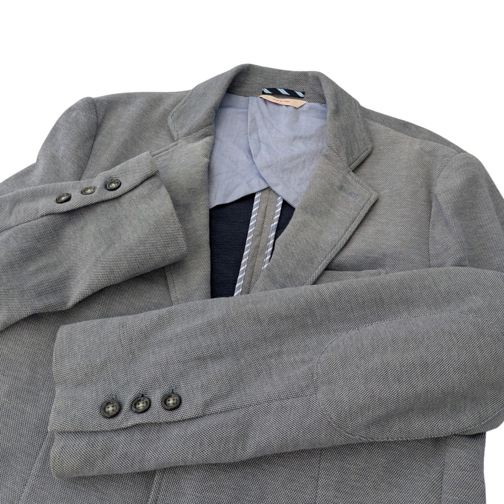 Brooks Brothers Red Fleece Knit Blazer‎ 40R Gray Elbow Patch Sport Coat